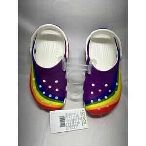 CROCS Rare Rainbow Dye Strapback Clogs Pristine! Size 4